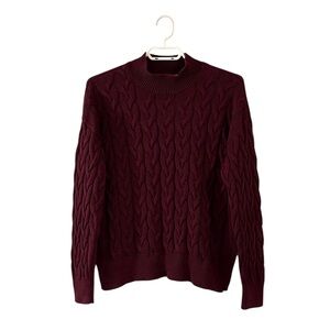 ⭐️ MICHAEL Michael Kors ($200) Cotton/Viscose Burgundy Cable Sweater - PTP 25
